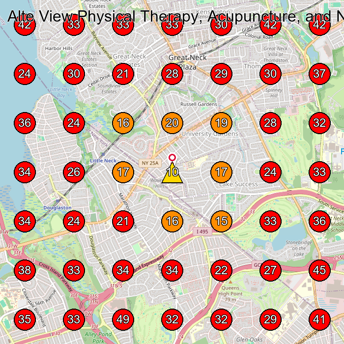 Alte View Physical Therapy, Acupuncture, and Nutrition, PLLC GeoGrid visibility map for Doctor in Great Neck